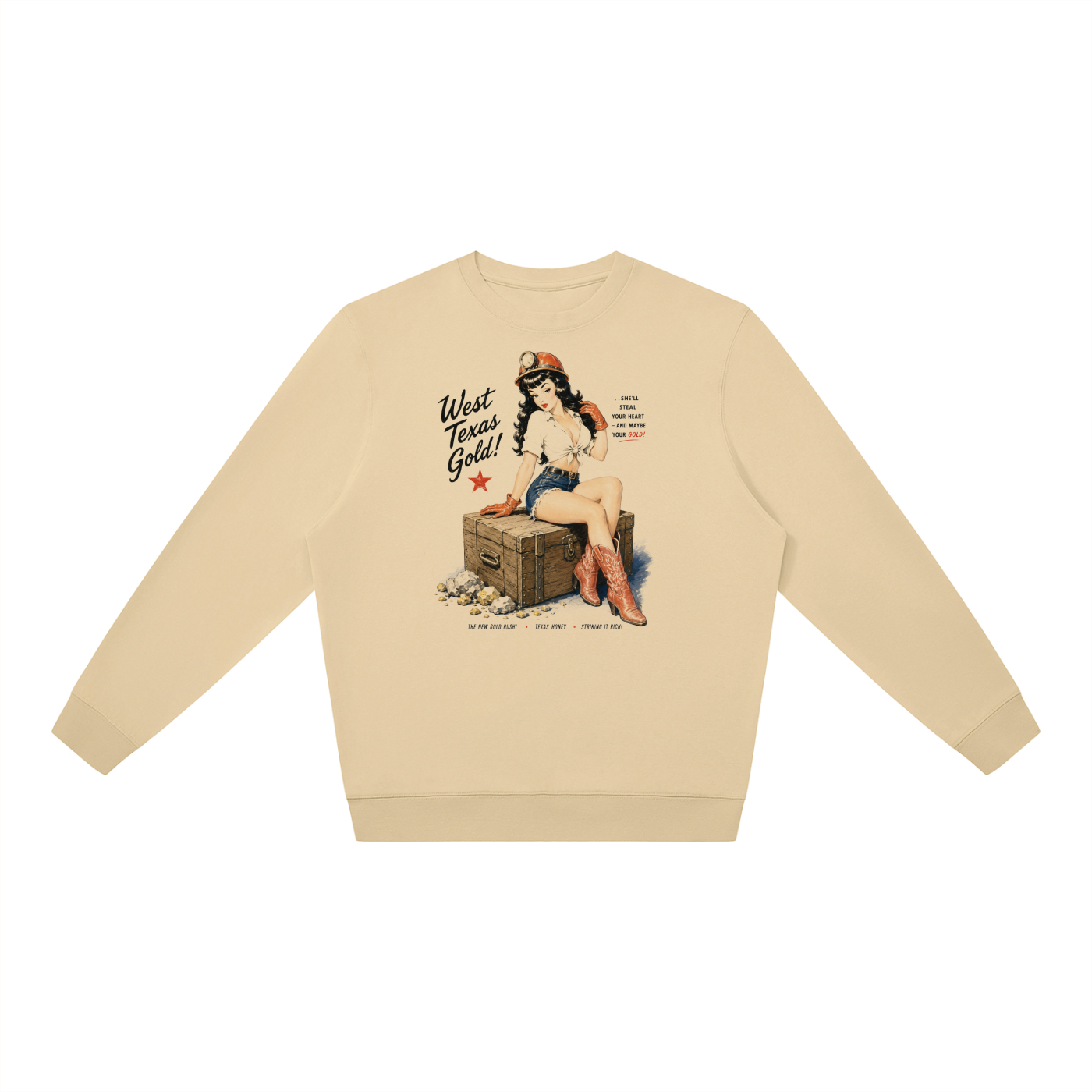 West Texas Gold Pin-Up Oversized Crewneck