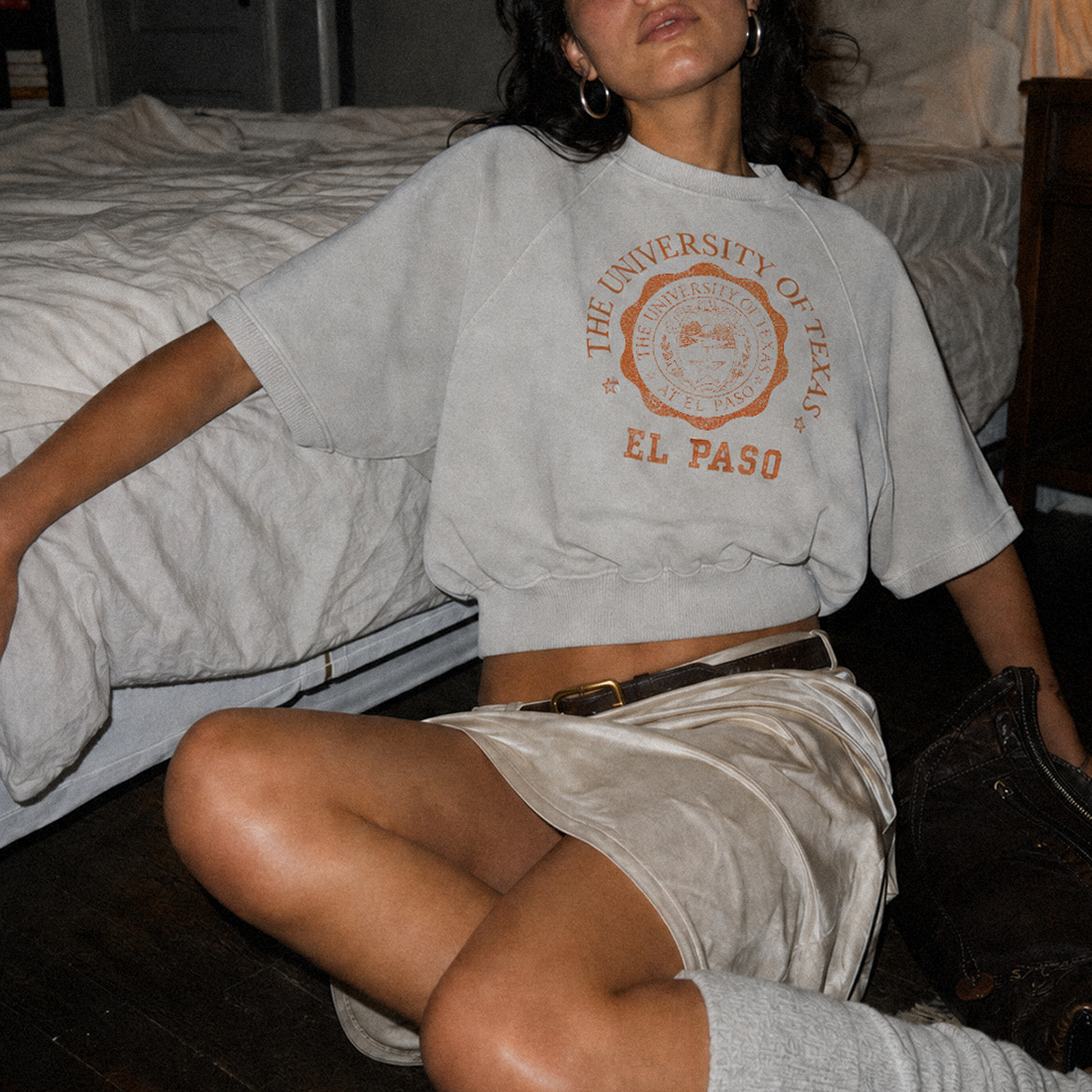 UTEP Medallion Boxy Short-Sleeve Sweatshirt