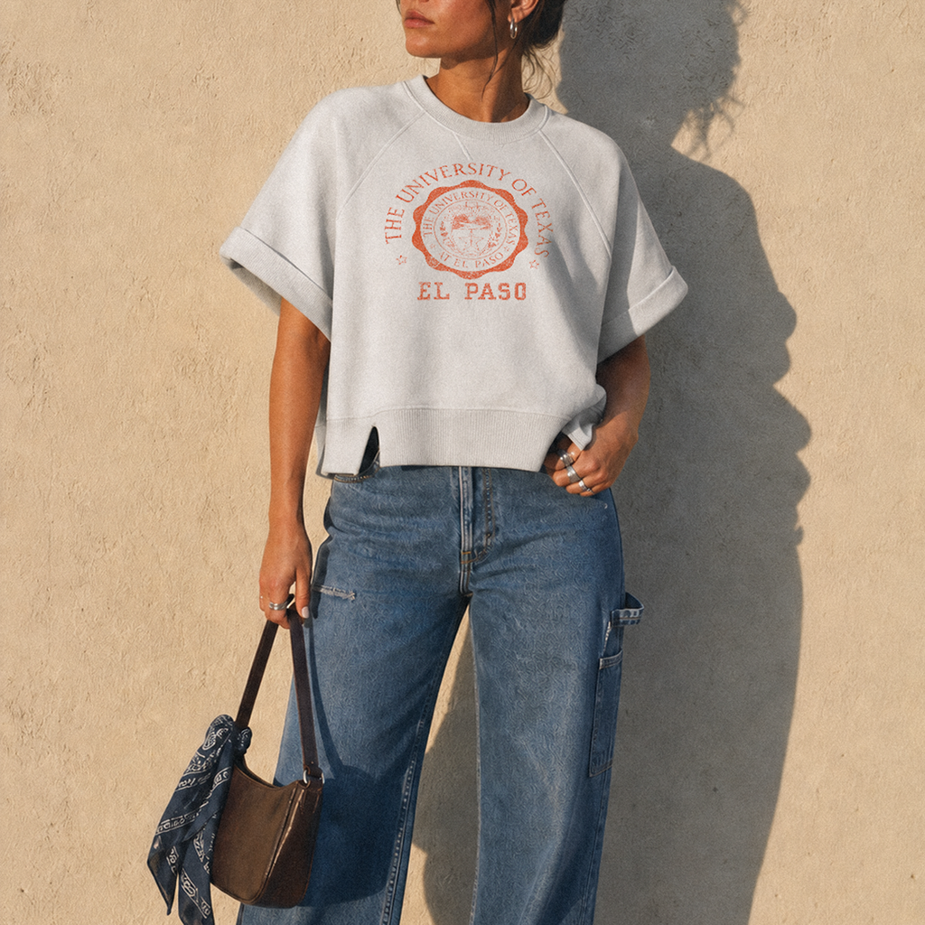 UTEP Medallion Boxy Short-Sleeve Sweatshirt