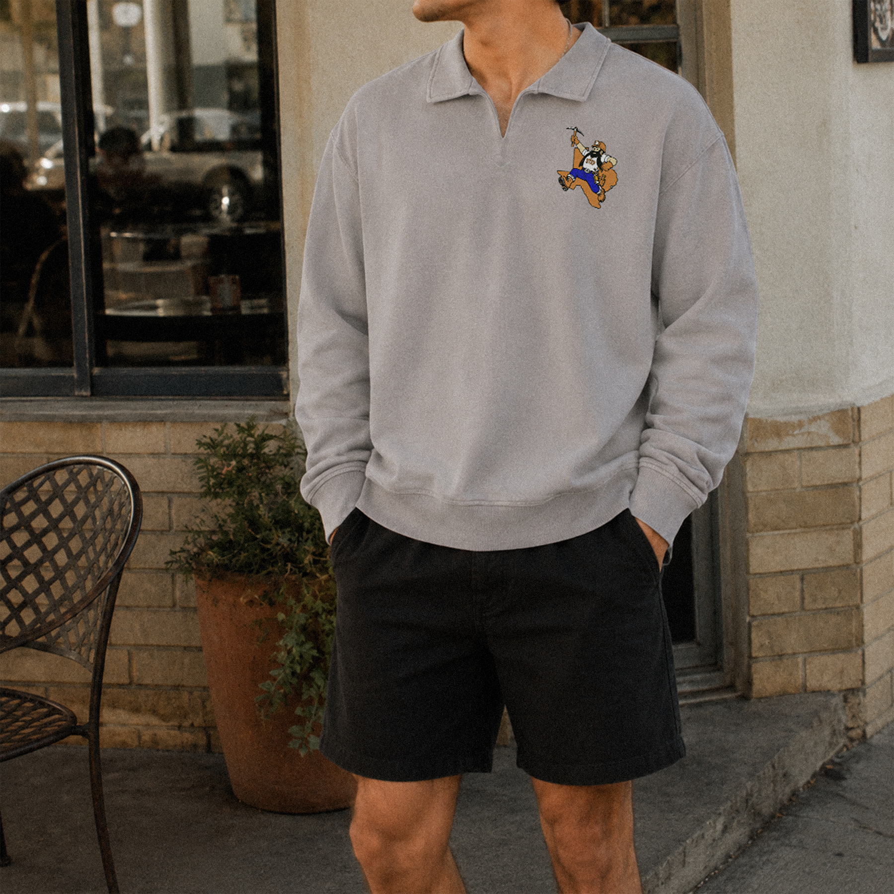 UTEP Miner Vintage-Wash Collared Sweatshirt